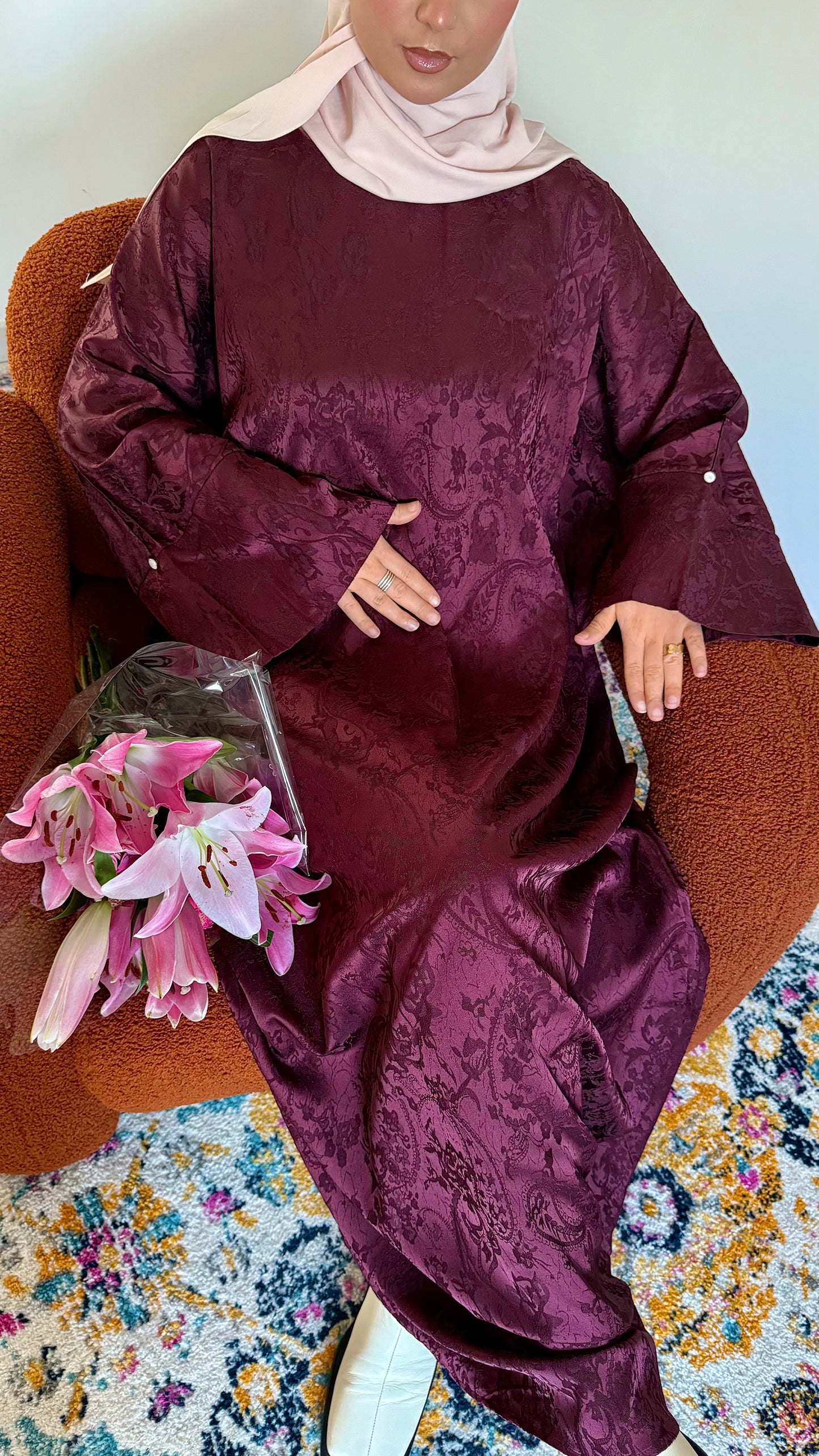 Abaya Naya bordeaux