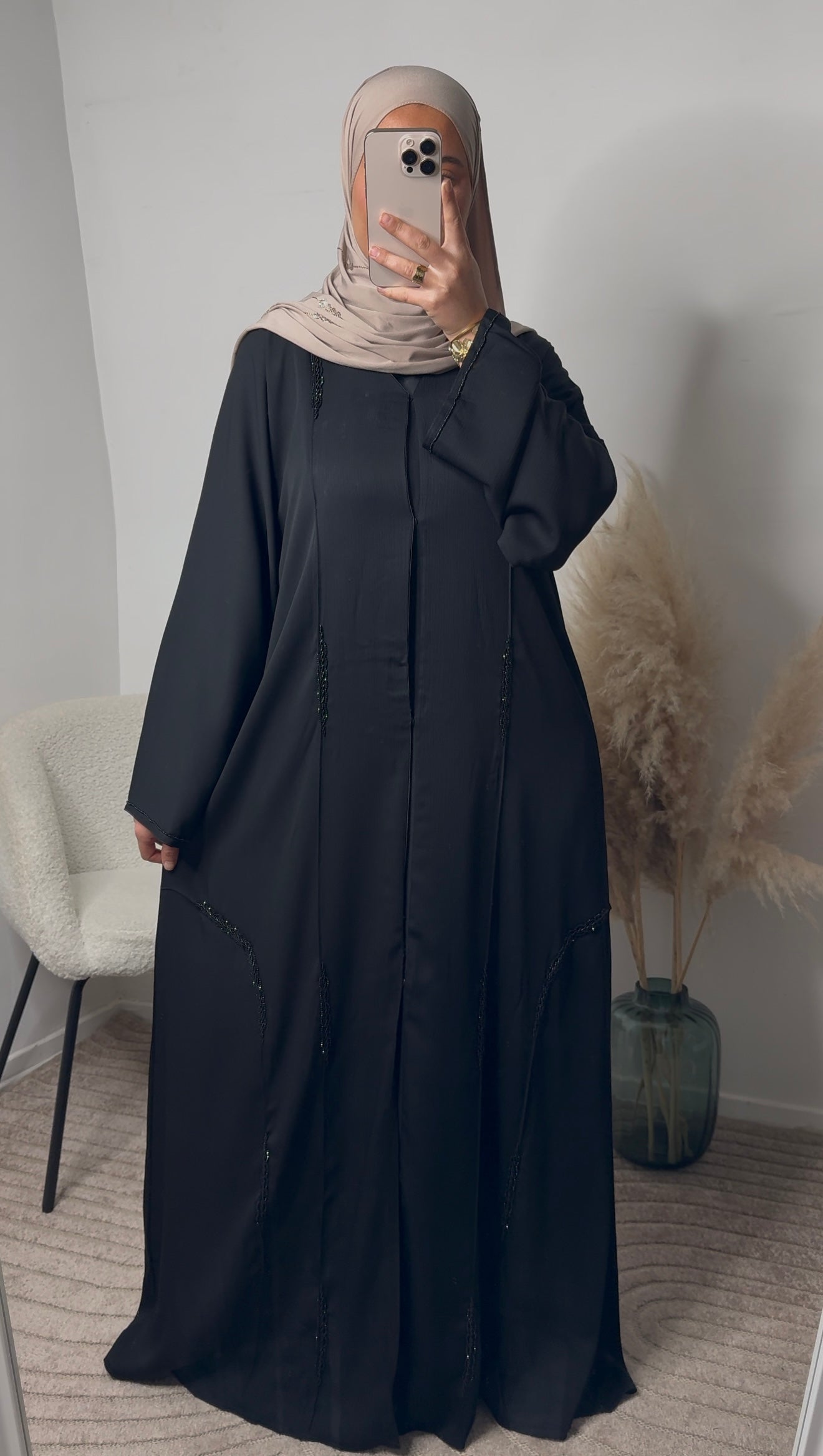 Abaya Hilal+voile noir