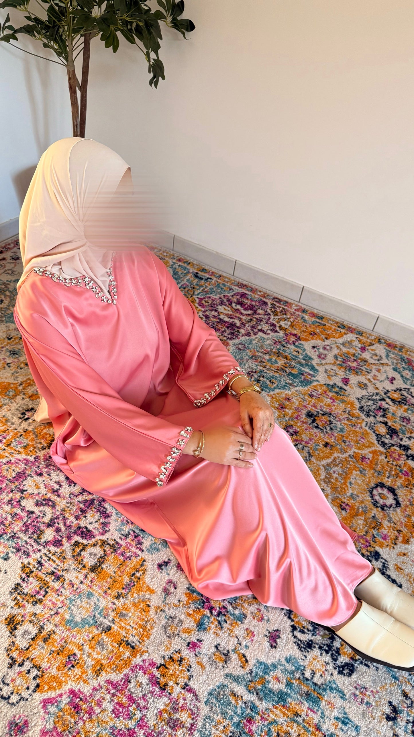 Abaya Mira corail