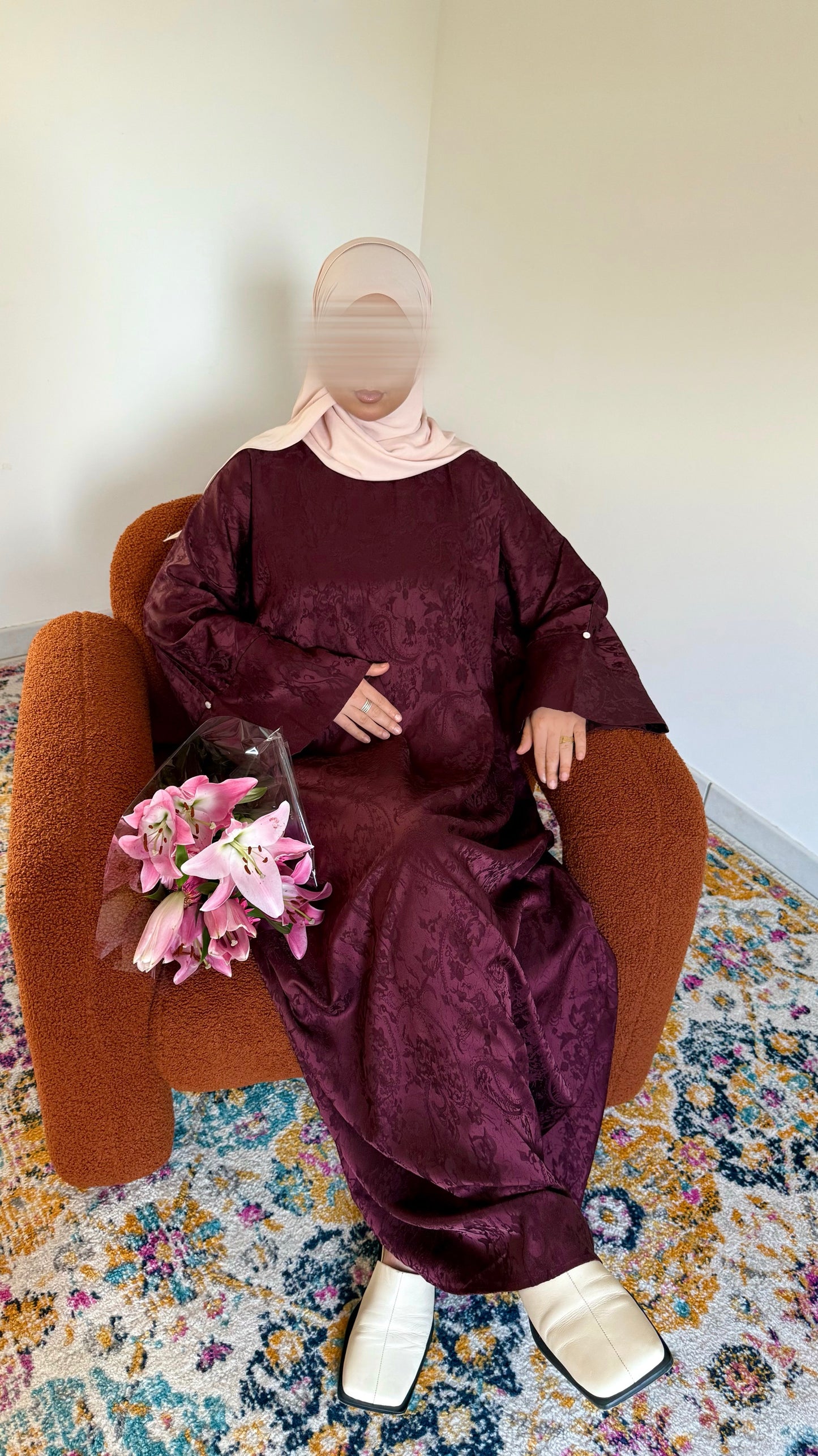 Abaya Naya bordeaux